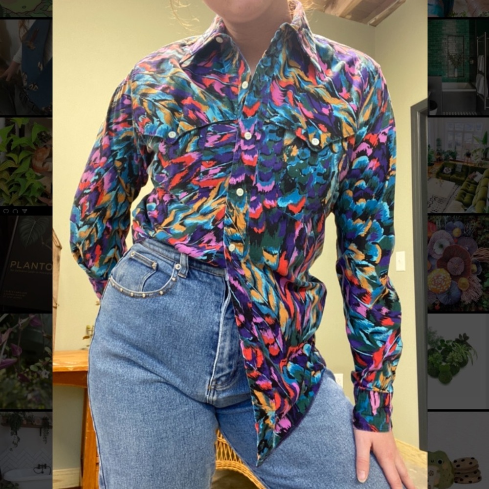 Vintage rainbow button up long sleeve - Picture 3 of 8